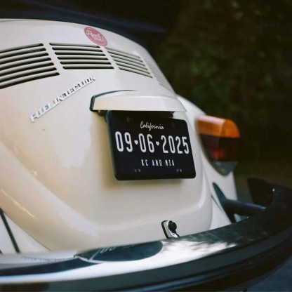 Custom Wedding Car License Plate - Wedding Date Sign- Romantic Plate