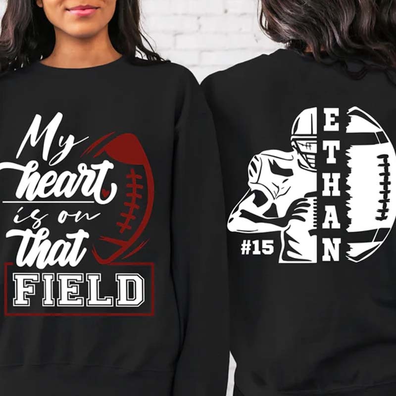 Custom Name And Number Football Sweatshirt Personalized Football Fan Sweatshirt