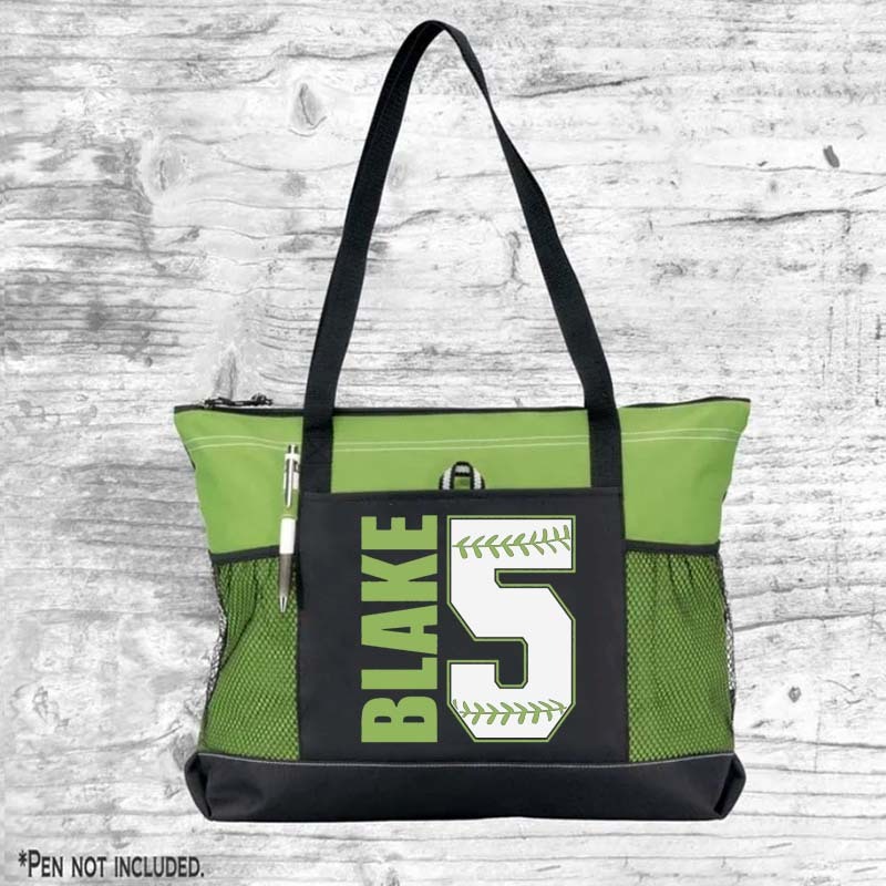 Custom Baseball Mom Tote Bag Lightweight Baseball Tote