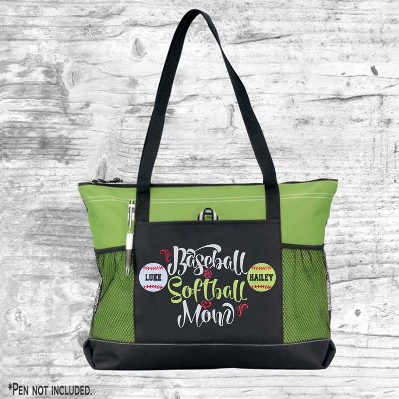 Custom Baseball and Softball Mom Tote Bag