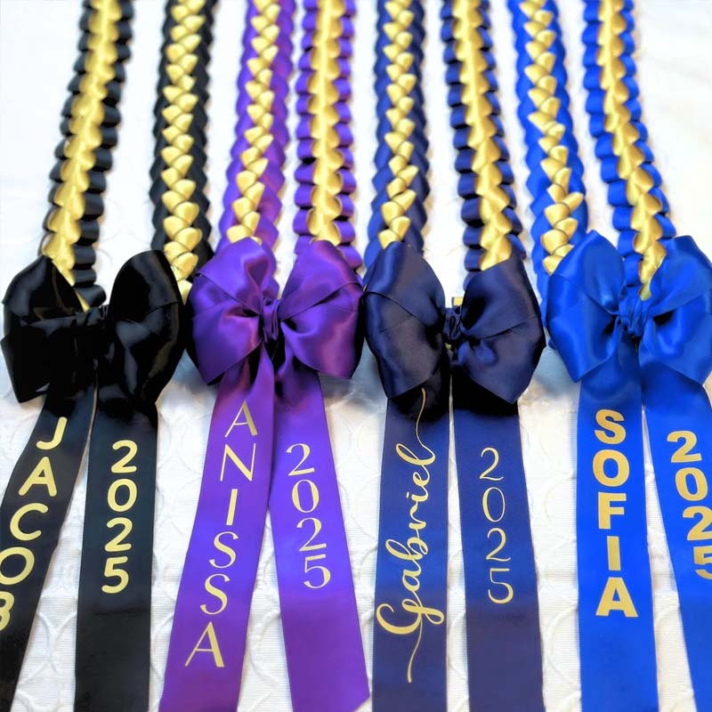 2025 Personalized Graduation ribbon lei gift with bow for Promotion/Senior Graduate