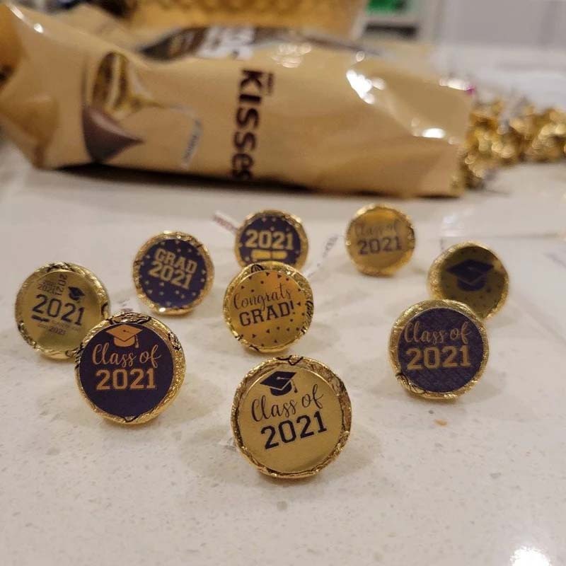 2025 Graduation Candy Stickers for Chocolate Kisses Class of 2025 Party Favors