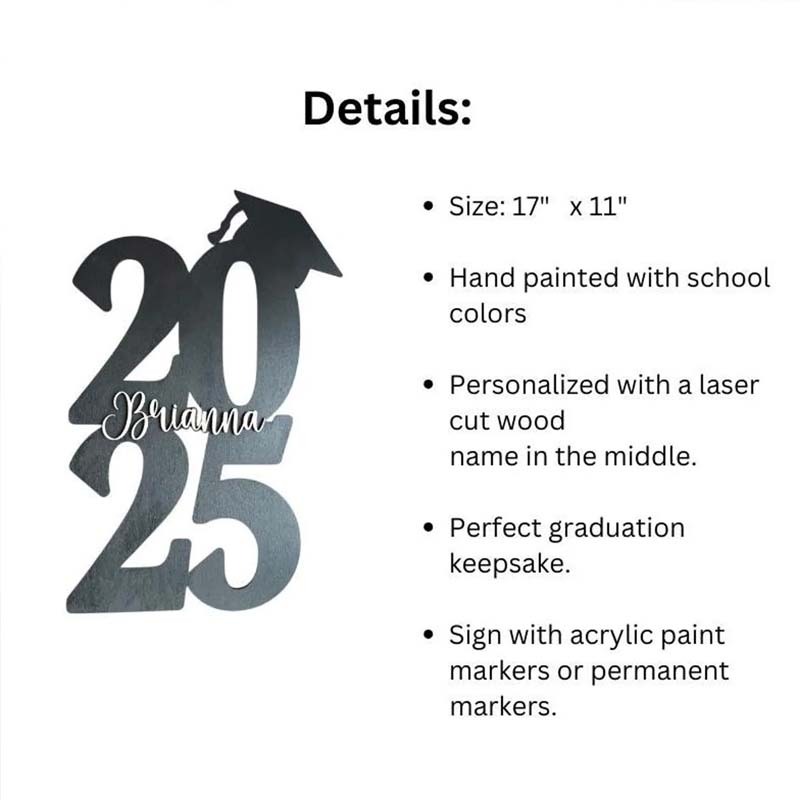 Personalized 2025 Graduation Guest Book - Personalized Graduation Decor