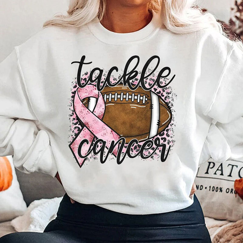 Tackle Cancer Sweatshirt, Breast Cancer Awareness, Watch Football Hoodie