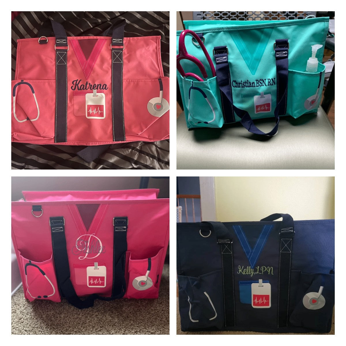 Nurse Canvas Tote Bag Embroidery Tote Bag for Nurses