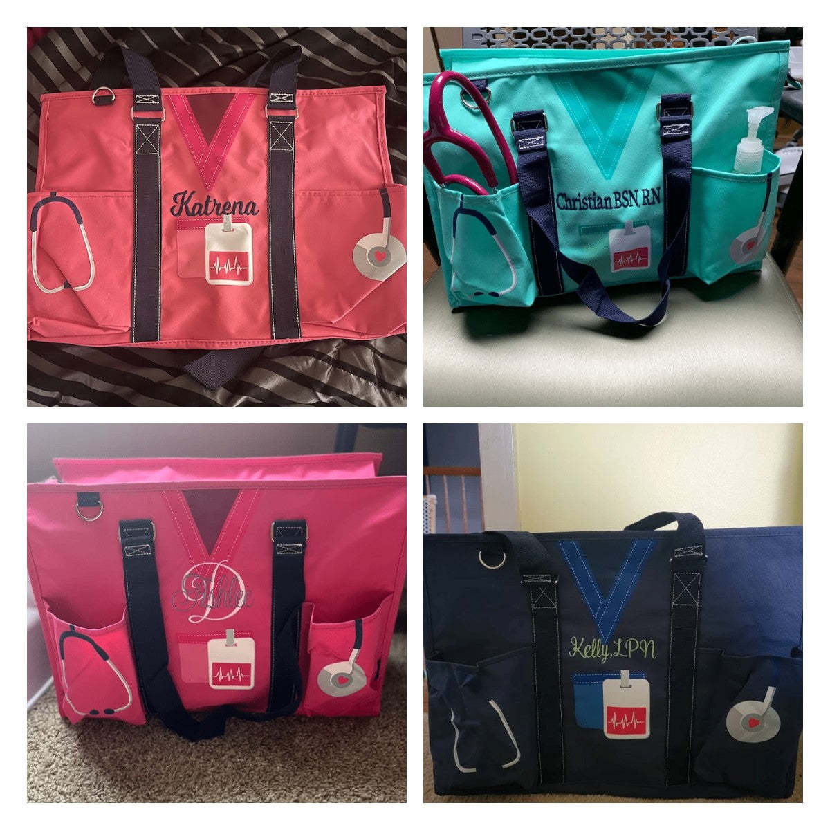 Nurse Canvas Tote Bag Embroidery Tote Bag for Nurses