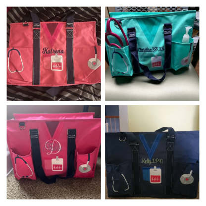 Nurse Canvas Tote Bag Embroidery Tote Bag for Nurses