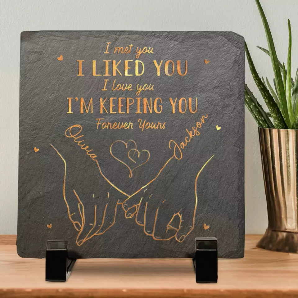 My Heart Is Perfect Because You Are Inside - Personalized Couple Stone With Stand
