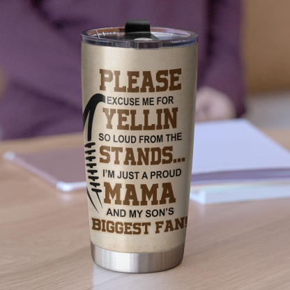 Personalized American Football Tumbler - For Mama - That's My Boy
