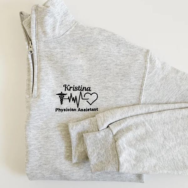 Embroidered Nurse Pullover Sweatshirt Jacket