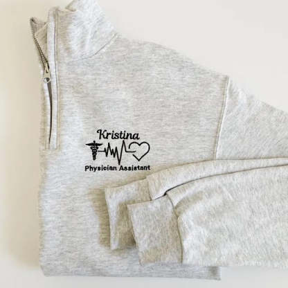 Embroidered Nurse Pullover Sweatshirt Jacket