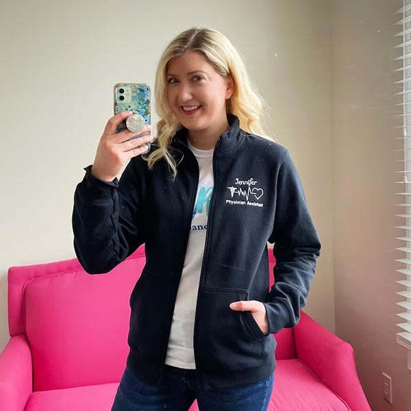 Embroidered Nurse Pullover Sweatshirt Jacket