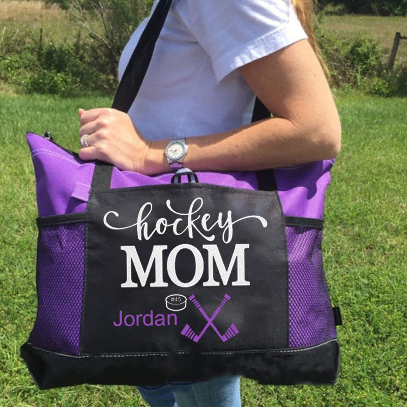 Hockey Mom Tote, Hockey Mom Gift, Custom Hockey Mom Tote