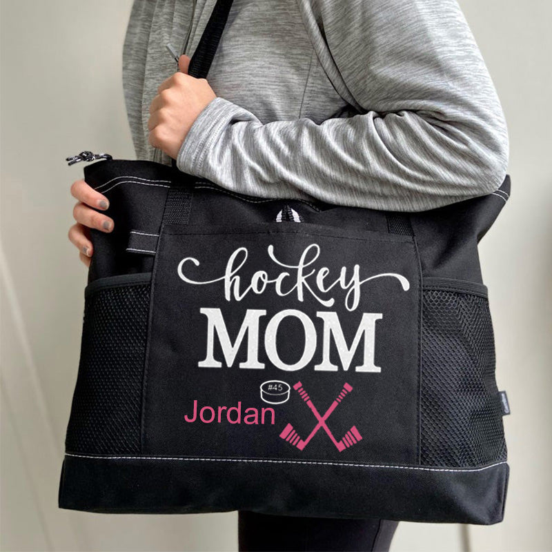 Hockey Mom Tote, Hockey Mom Gift, Custom Hockey Mom Tote