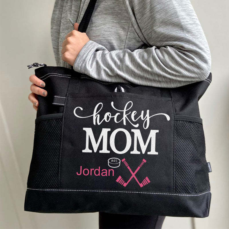 Hockey Mom Tote, Hockey Mom Gift, Custom Hockey Mom Tote