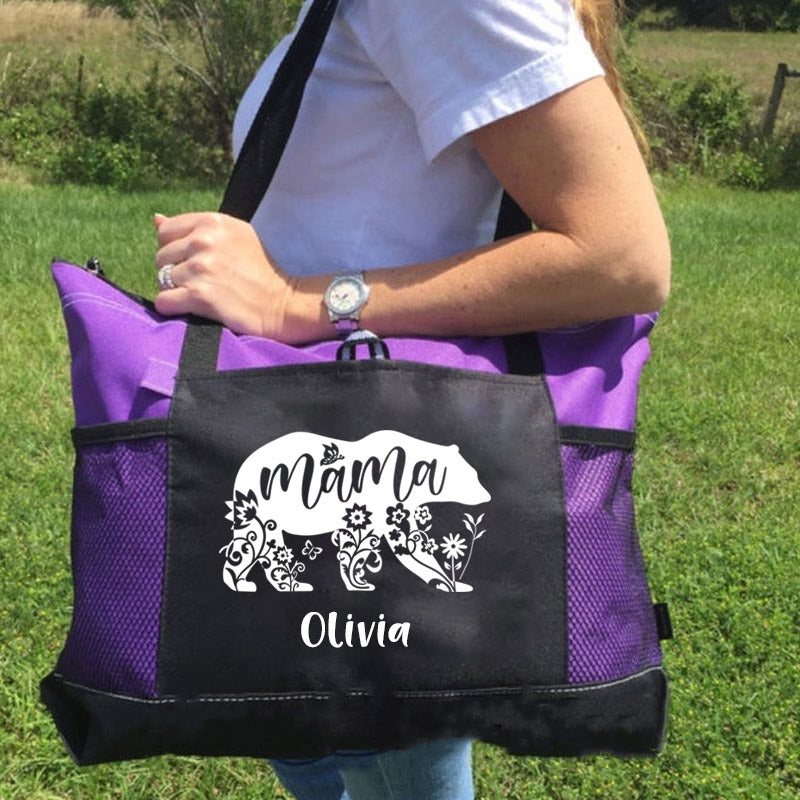 Mama Bear Tote Bag, Personalized Tote Bag