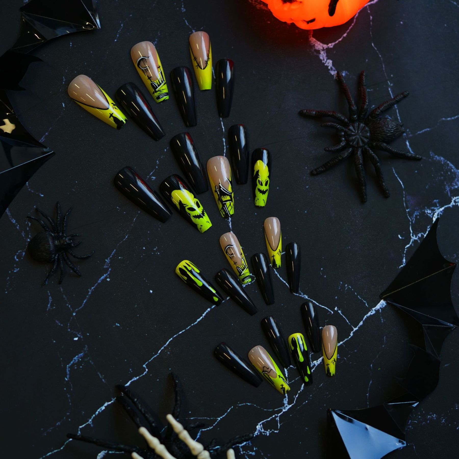 Halloween Press-On Nail Tips - Set of 24 - WM-104