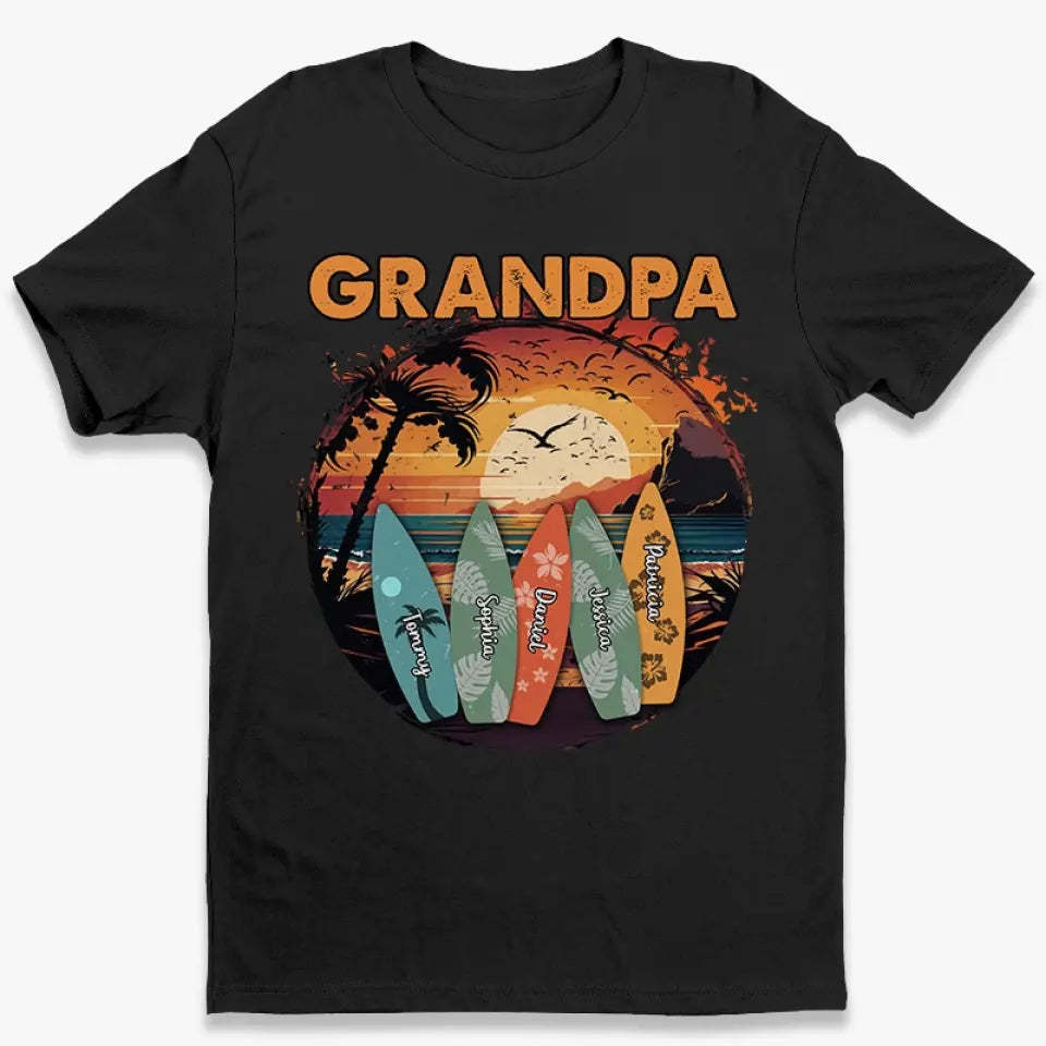 Grandpas Always Have Time For You - Family Personalized Custom Unisex T-shirt