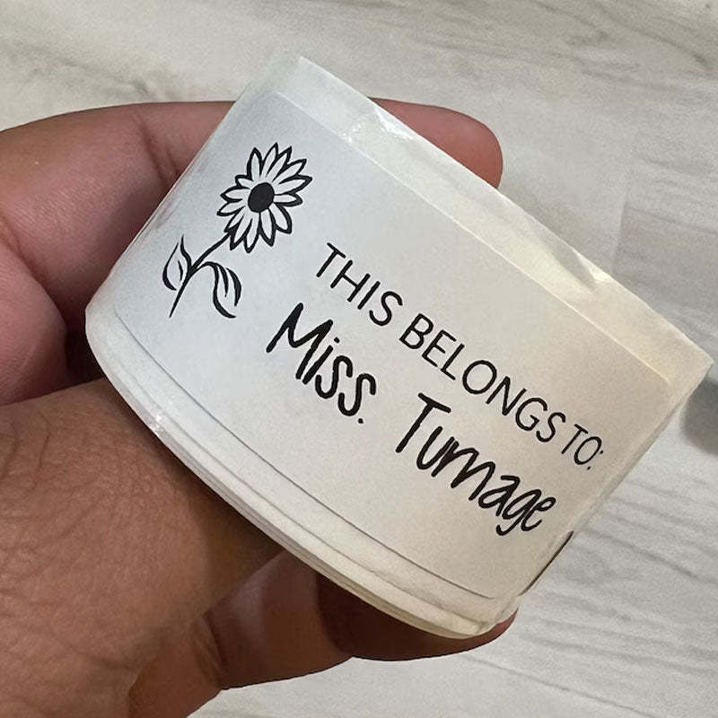 Teacher Book Stickers Teacher Name Labels Roll