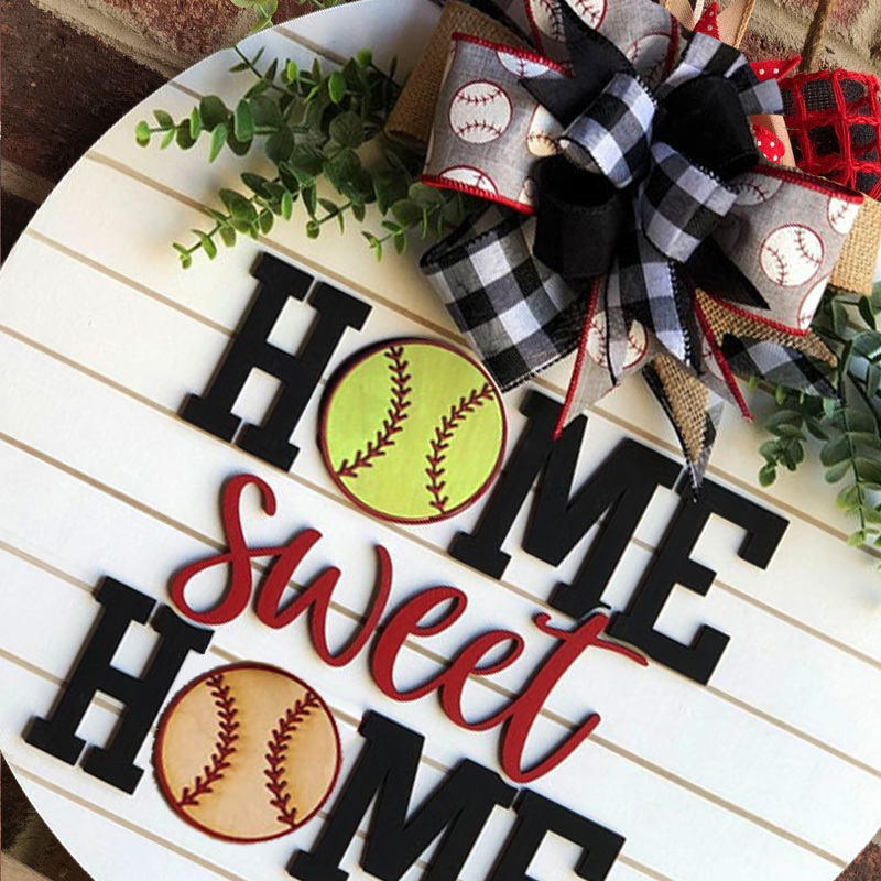 Baseball Door Hanger, Home Sweet Home Sign