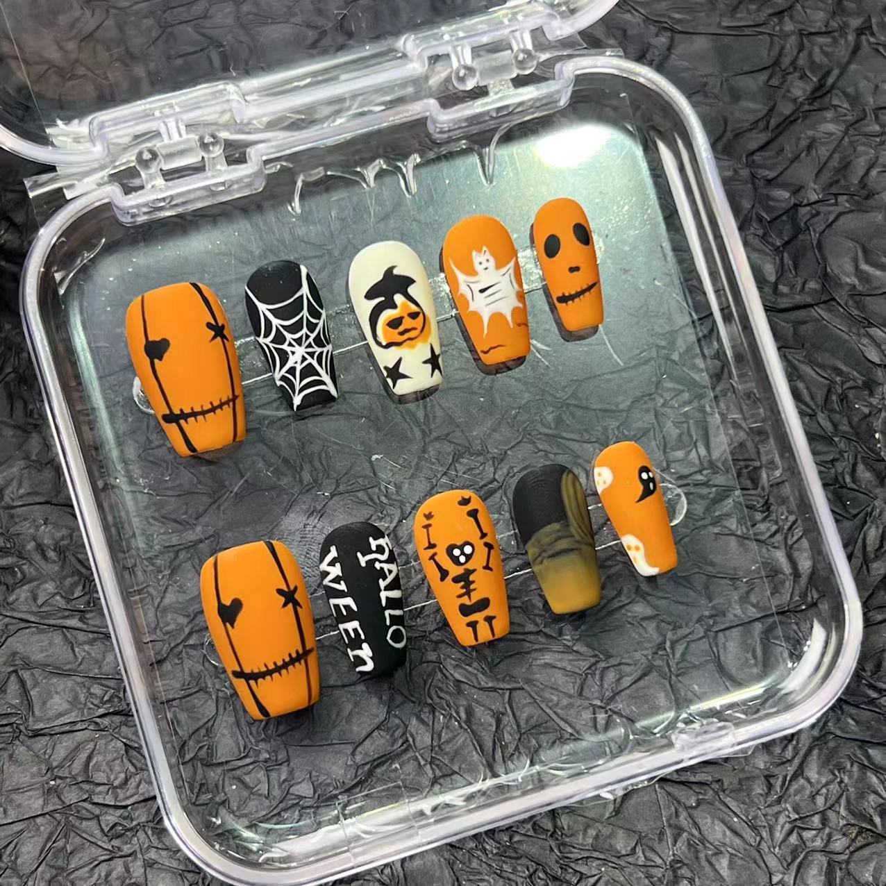 Handmade Halloween Press-On Nail Tips-yw023