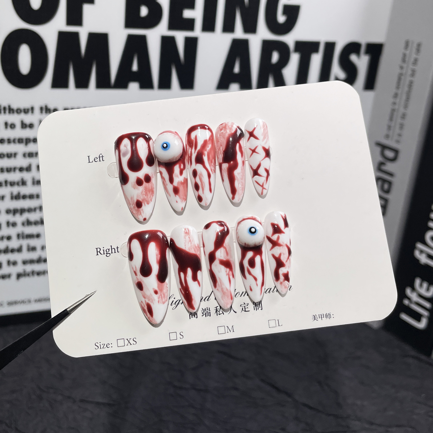 Handmade Halloween Press-On Nail Tips-CU221