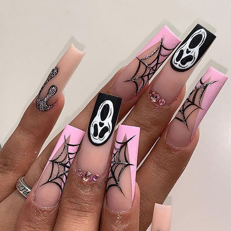 Ghost, Spider Halloween Nail Tips, Press-On Nails