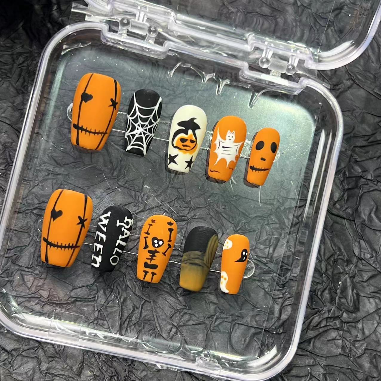 Handmade Halloween Press-On Nail Tips-yw023