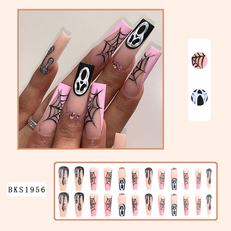 Ghost, Spider Halloween Nail Tips, Press-On Nails