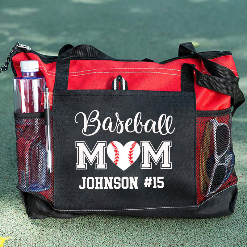 Personalized Ball Mom Tote Bag , Sports Bag