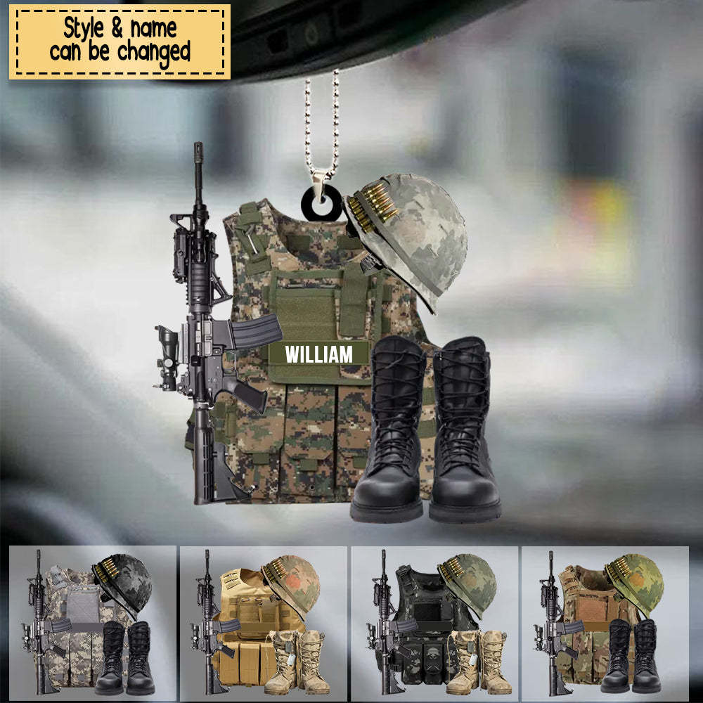 Personalized Military Uniform Acrylic Ornament - Gift Idea For Veterans/ Military Gift