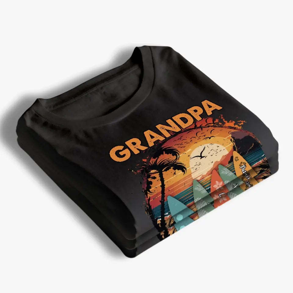 Grandpas Always Have Time For You - Family Personalized Custom Unisex T-shirt