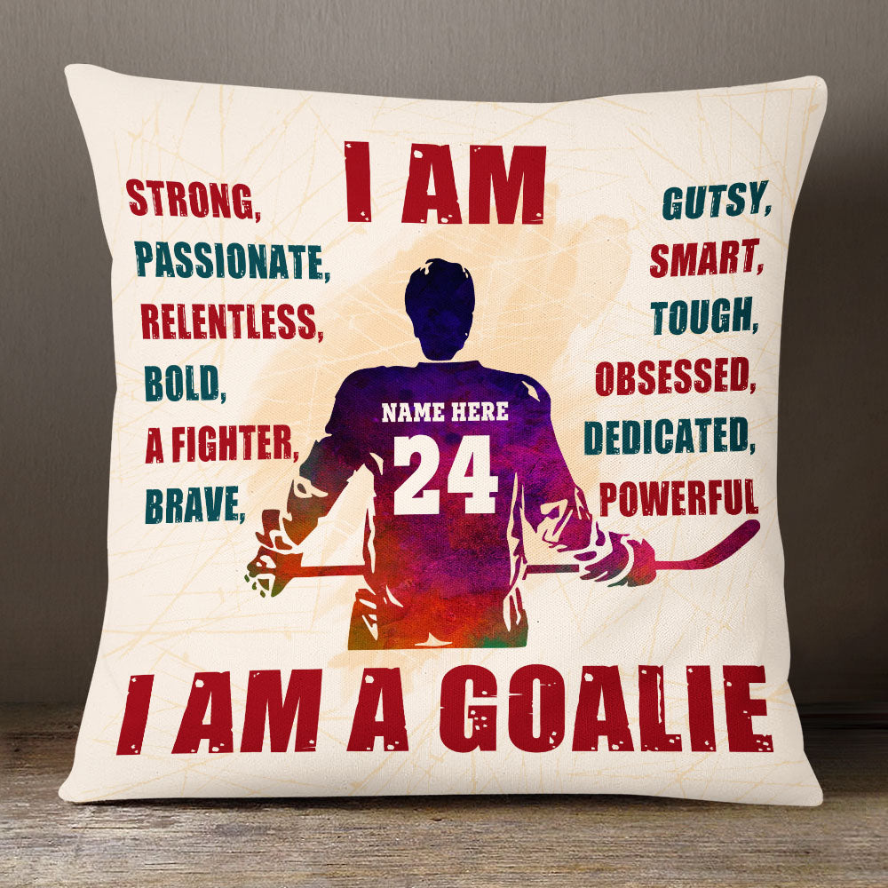 Personalized Sports Hockey Lover I Am Goalie Pillow