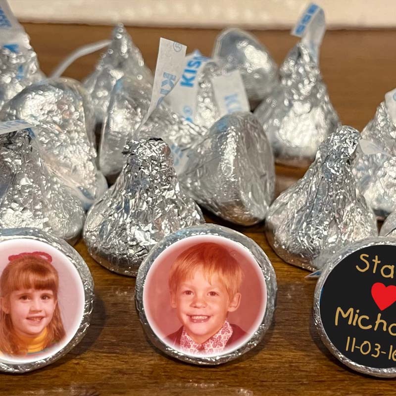 Photo Wedding Kiss Stickers Wedding Stickers for Chocolate Kisses Candy