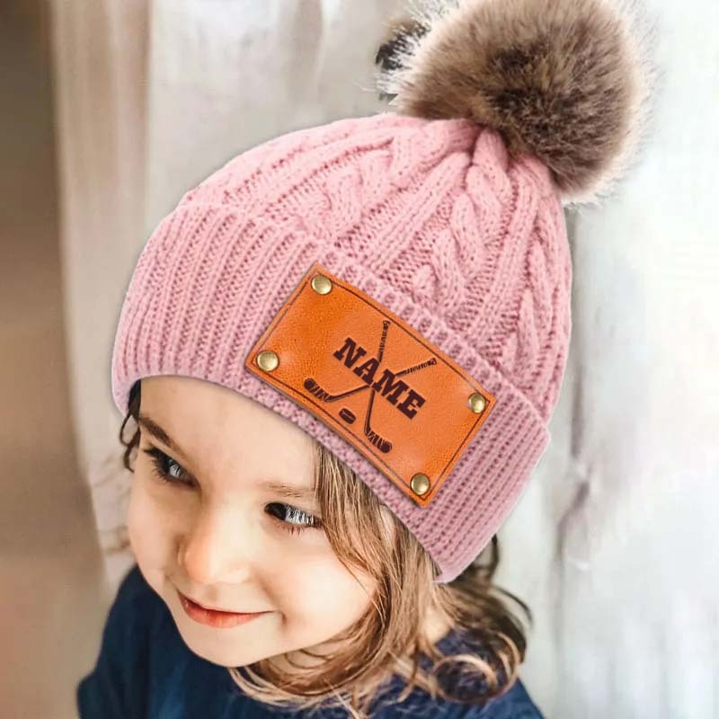 Personalized Hockey Name Beanie for Toddlers to Adults - Custom Winter Hat for Hockey Fans