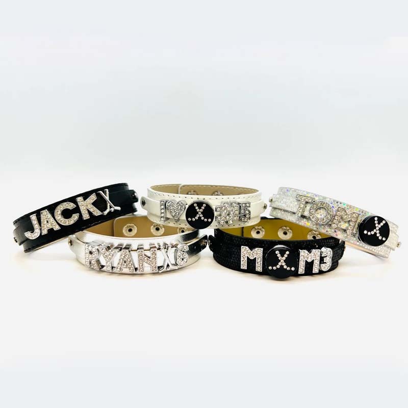 Personalized Hockey Leather Charm Bracelet Gift For Hockey Lover