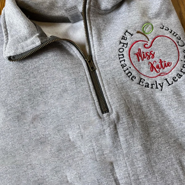 Embroidered Teacher Pullover Sweatshirt Jacket