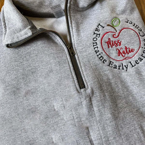 Embroidered Teacher Pullover Sweatshirt Jacket