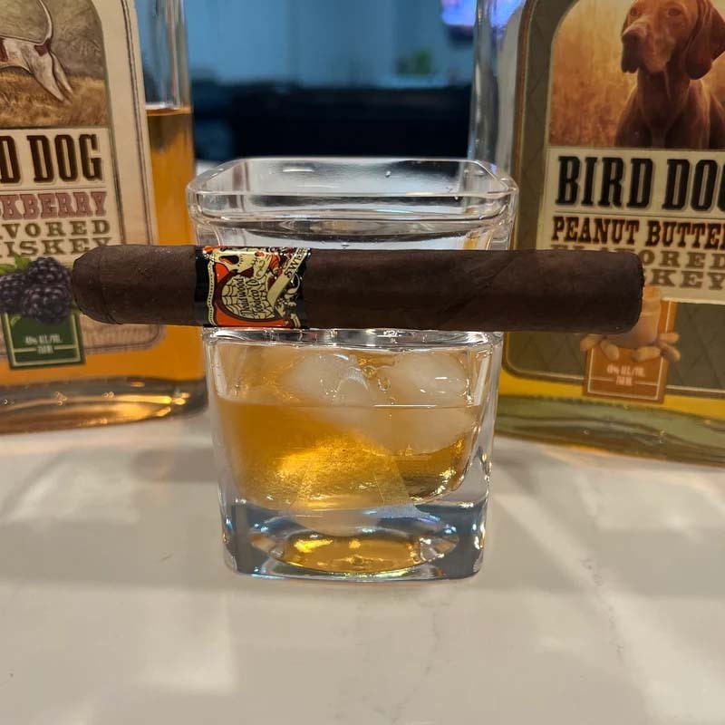 Custom Whiskey Glass with Cigar Holder - Personalized Glass Engraved Cigar Accessories for Whiskey Lovers