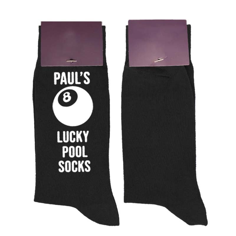 Personalised Lucky Pool 8 Ball Socks Gift For Billiards Pool Lover