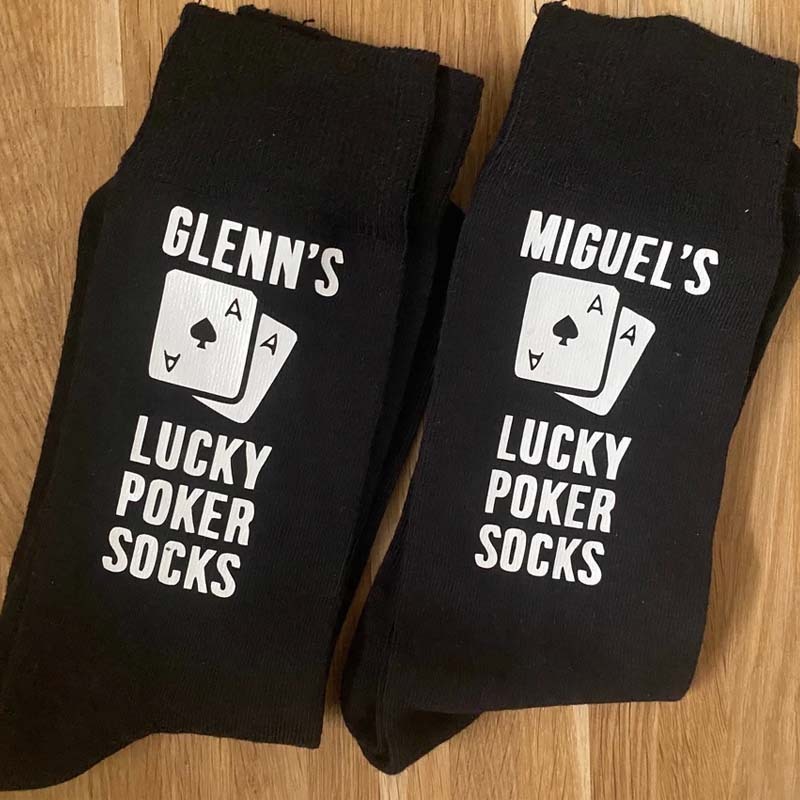 Personalised Lucky Poker Socks Gift For Dad Husband Boyfriend