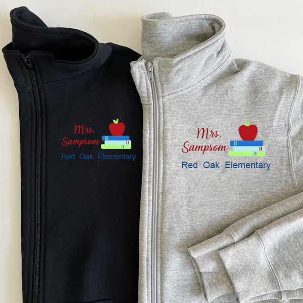 Embroidered Teacher Pullover Sweatshirt Jacket