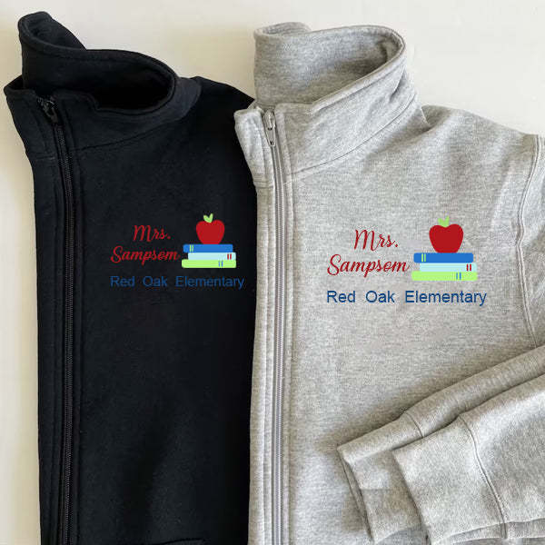 Embroidered Teacher Pullover Sweatshirt Jacket