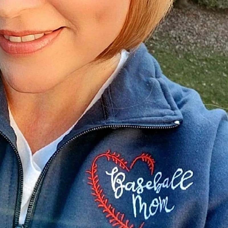  Custom Baseball mom Softball Mom sweatshirt Full Zip/Quarter Zip Hoodie