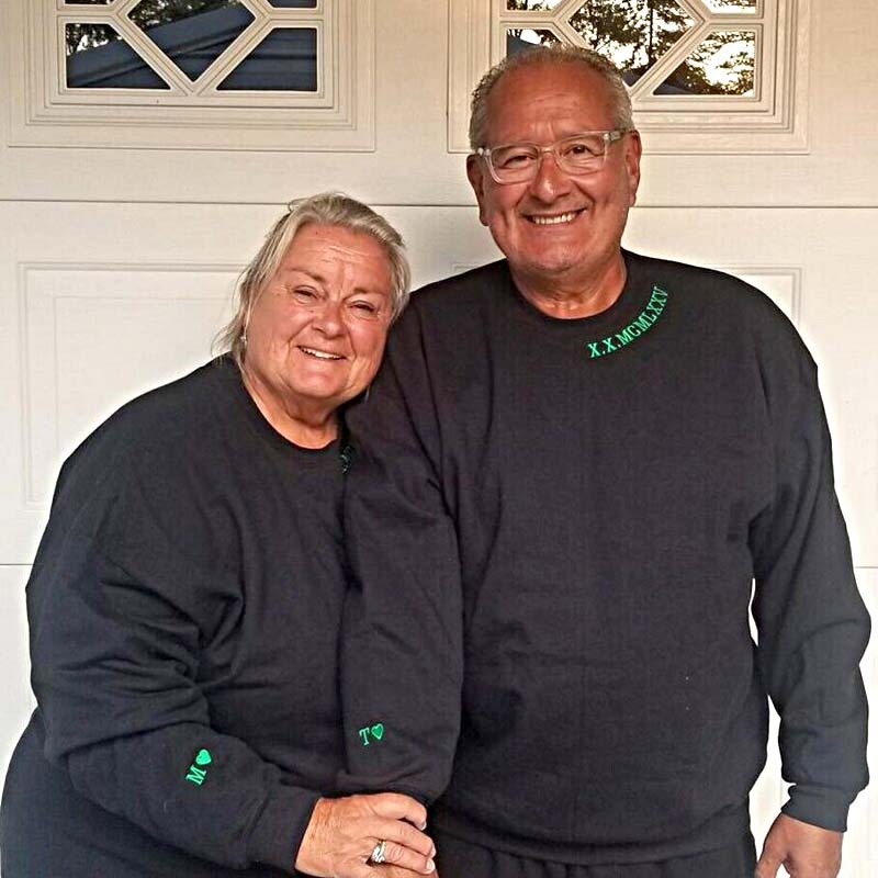 Custom Embroidered Roman Numeral on Neck With Initials on Sleeve Unisex Sweatshirt or Hoodie Valentine's Day Sweatshirt