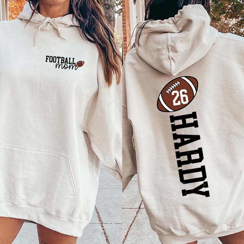 Football Softball Basketball Mom Shirt With Kids Name & Jersey Number