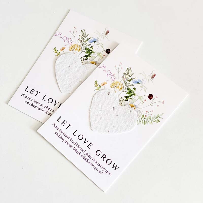 Custom Let Love Grow Wedding Plantable Seed Paper Favor Cards