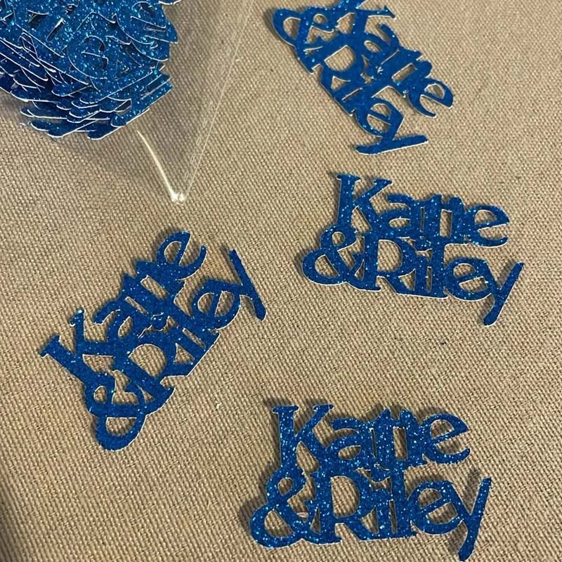 Personalized Confetti with 2 names - glitter table scatter Wedding Decoration