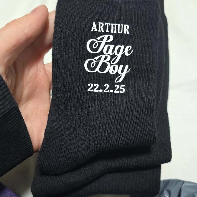 Personalised wedding socks Groom Page Boy Best Man Groomsman Gift