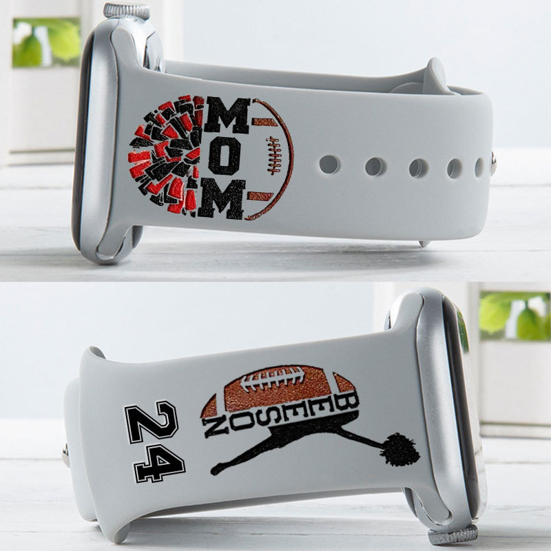 Custom Football Cheer Mom, Cheerleader Watch Band with Player's Name & Number